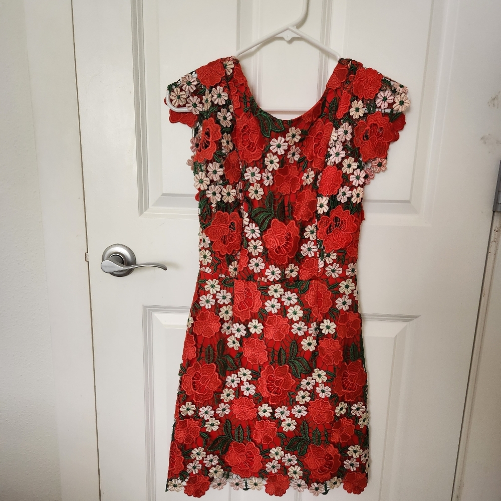 Topshop brocade lace dress